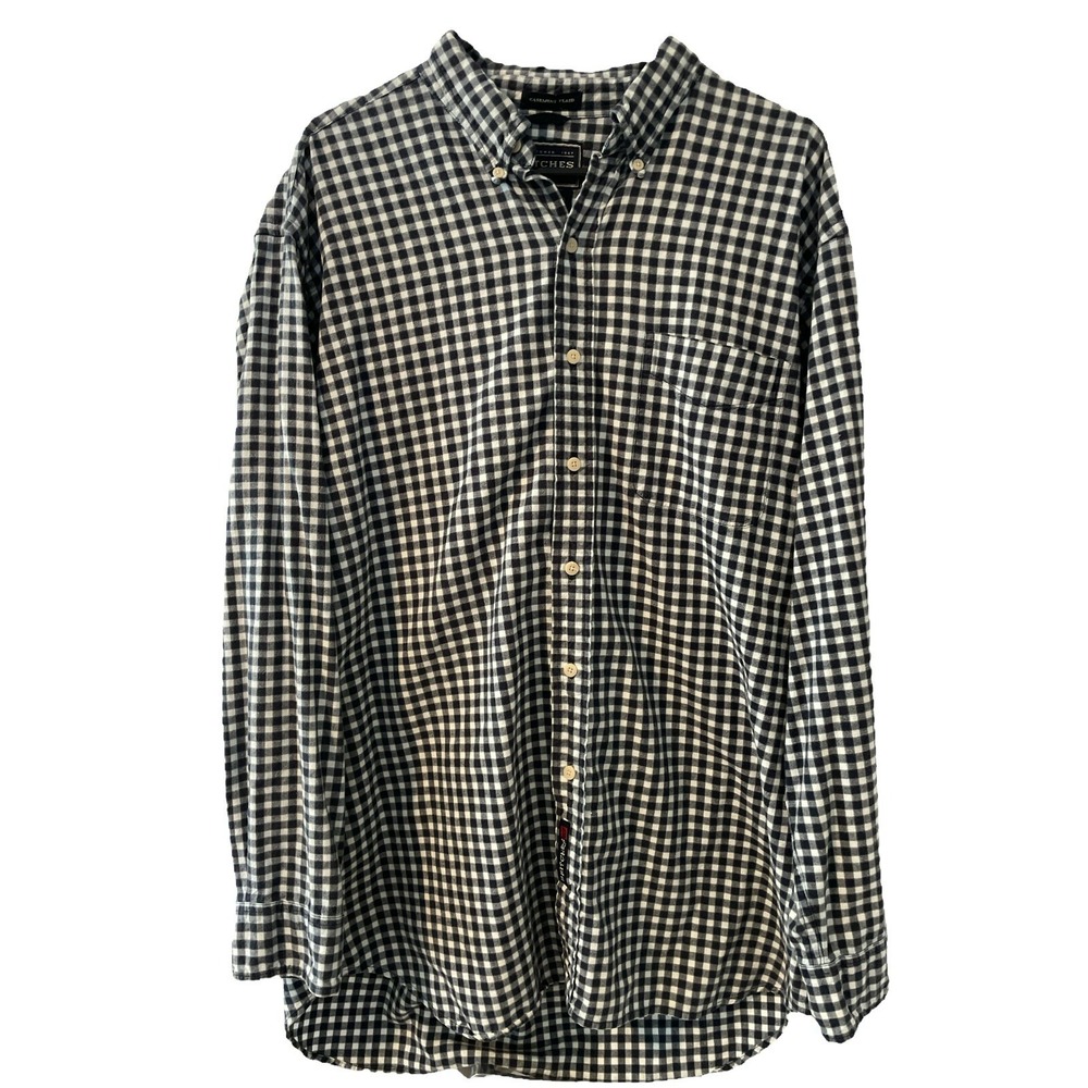 Britches Men's Button Down Long Sleeve Shirt Pocket Plaid  Size XL
